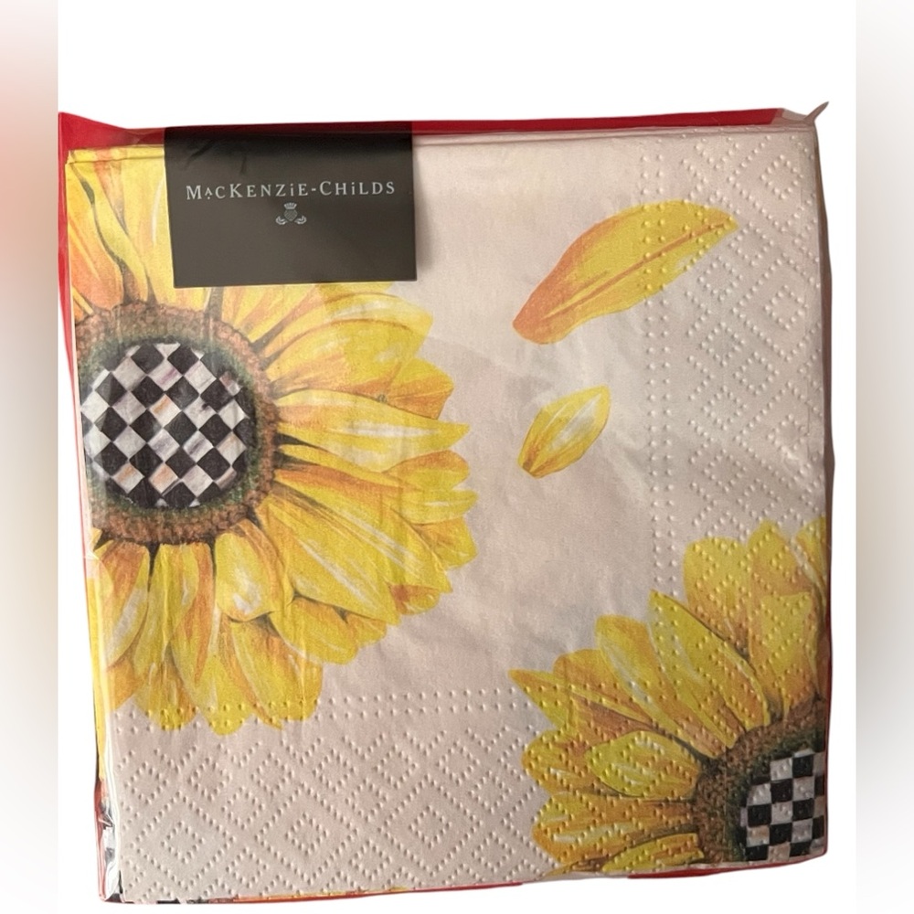 Mackenzie-Childs NWT package of 20 gorgeous Sunflower Cocktail Paper Napkins